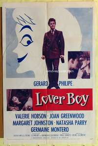 a578 LOVER BOY one-sheet movie poster '55 Gerard Philipe, Valerie Hobson