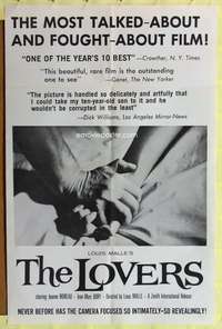 a579 LOVERS one-sheet movie poster '58 Jeanne Moreau, Louis Malle