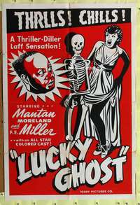 a580 LUCKY GHOST one-sheet movie poster R48 Mantan Moreland horror!