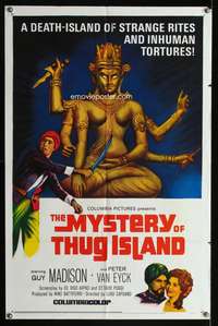 a661 MYSTERY OF THUG ISLAND one-sheet movie poster '65 Guy Madison, Italian!