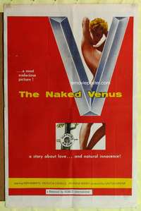 a665 NAKED VENUS one-sheet movie poster '58 Edgar Ulmer, super sexy image!