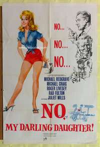 a007 NO MY DARLING DAUGHTER English one-sheet movie poster '61 Juliet Mills