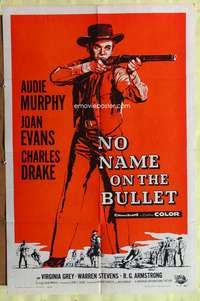 a674 NO NAME ON THE BULLET one-sheet movie poster '59 Audie Murphy