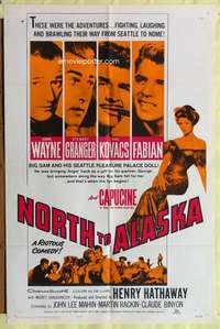 a680 NORTH TO ALASKA one-sheet movie poster R64 John Wayne, Capucine