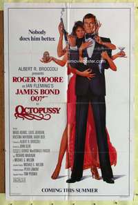 a684 OCTOPUSSY advance one-sheet movie poster '83 Roger Moore as James Bond!