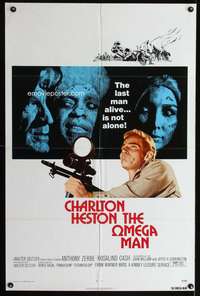 a688 OMEGA MAN one-sheet movie poster '71 Charlton Heston vs zombies!