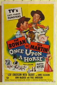 a689 ONCE UPON A HORSE one-sheet movie poster '58 Rowan & Martin, Hyer