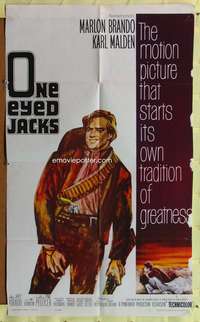 a692 ONE EYED JACKS one-sheet movie poster '61 Brando directed & starred!