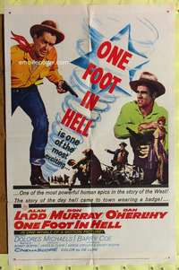 a693 ONE FOOT IN HELL one-sheet movie poster '60 Alan Ladd, Don Murray