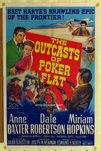 a697 OUTCASTS OF POKER FLAT one-sheet movie poster '52 Anne Baxter
