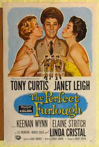 a707 PERFECT FURLOUGH one-sheet movie poster '58 Tony Curtis, Janet Leigh