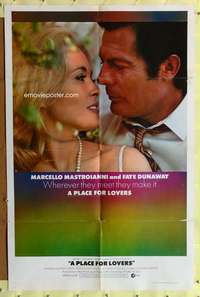 a709 PLACE FOR LOVERS style B one-sheet movie poster '69 Dunaway, Mastroianni