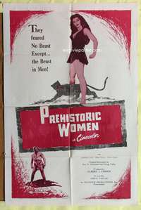 a712 PREHISTORIC WOMEN one-sheet movie poster R57 hot cave babes!