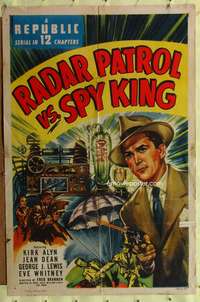 a721 RADAR PATROL VS SPY KING one-sheet movie poster '49 Republic serial!