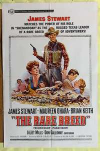 a725 RARE BREED one-sheet movie poster '66 James Stewart, Maureen O'Hara