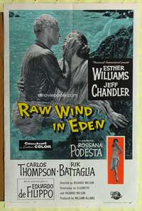 a727 RAW WIND IN EDEN one-sheet movie poster '58 Esther Williams, Chandler