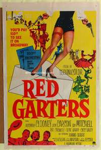 a729 RED GARTERS one-sheet movie poster '54 Rosemary Clooney, Jack Carson