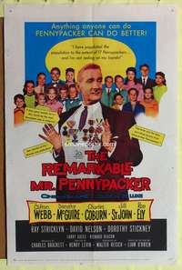 a731 REMARKABLE MR PENNYPACKER one-sheet movie poster '59 Clifton Webb
