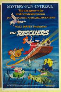 a733 RESCUERS one-sheet movie poster '77 Walt Disney mice cartoon!