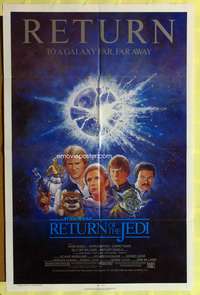 a734 RETURN OF THE JEDI one-sheet movie poster R85 George Lucas classic!