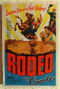 a749 RODEO one-sheet movie poster '52 daredevil kings of rings!