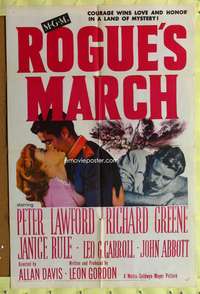 a750 ROGUE'S MARCH one-sheet movie poster '52 Peter Lawford, Janice Rule