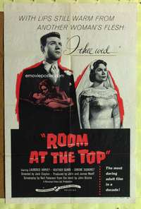 a752 ROOM AT THE TOP one-sheet movie poster '59 Laurence Harvey