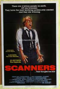 a759 SCANNERS one-sheet movie poster '81 David Cronenberg, great Joann art!