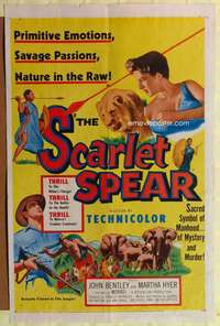 a760 SCARLET SPEAR one-sheet movie poster '54 Africa, nature in the raw!