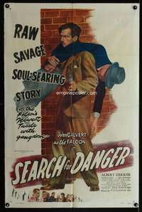 a764 SEARCH FOR DANGER one-sheet movie poster '49 Calvert as The Falcon!