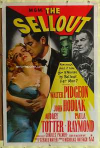 a768 SELLOUT one-sheet movie poster '52 Walter Pidgeon, Audrey Totter