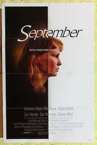 a769 SEPTEMBER one-sheet movie poster '87 Woody Allen, Mia Farrow