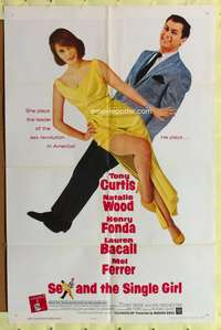 a772 SEX & THE SINGLE GIRL one-sheet movie poster '65 Curtis, Natalie Wood