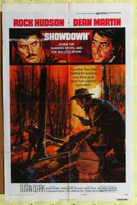 a776 SHOWDOWN style H one-sheet movie poster '73 Rock Hudson, Dean Martin