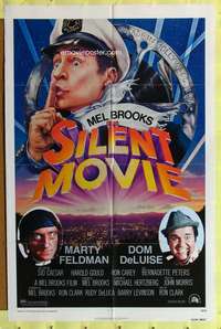 a779 SILENT MOVIE one-sheet movie poster '76 Mel Brooks, Marty Feldman