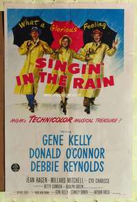 a782 SINGIN' IN THE RAIN one-sheet movie poster '52 Gene Kelly classic!
