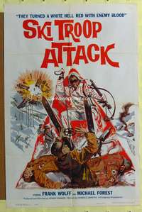 a784 SKI TROOP ATTACK one-sheet movie poster '60 Roger Corman, WWII