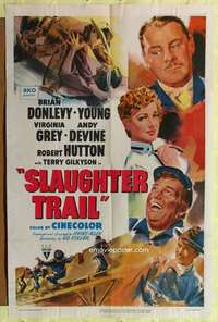 a786 SLAUGHTER TRAIL one-sheet movie poster '51 Brian Donlevy, Gig Young