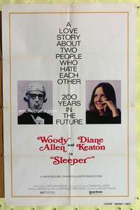 a787 SLEEPER advance one-sheet movie poster '74 Woody Allen, Diane Keaton