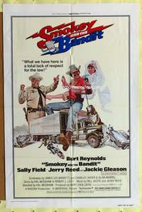 a790 SMOKEY & THE BANDIT one-sheet movie poster '77 Burt Reynolds, Field