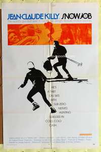 a791 SNOW JOB one-sheet movie poster '72 Jean-Claude Killy, skiing!