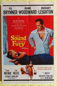 a799 SOUND & THE FURY one-sheet movie poster '59 Yul Brynner, Woodward