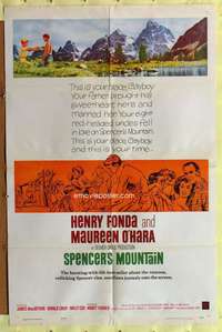 a802 SPENCER'S MOUNTAIN one-sheet movie poster '63 Henry Fonda, O'Hara