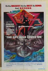 a805 SPY WHO LOVED ME one-sheet movie poster '77 Moore as James Bond!
