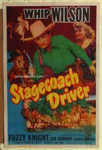 a806 STAGECOACH DRIVER one-sheet movie poster '51 Whip Wilson, Knight