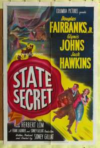 a810 STATE SECRET one-sheet movie poster '50 Fairbanks Jr, Glynis Johns