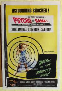a863 TERROR IN THE HAUNTED HOUSE one-sheet movie poster '58 in Psychorama!