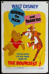 a972 WINNIE THE POOH & TIGGER TOO one-sheet movie poster '74 Disney!