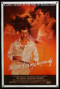 a986 YEAR OF LIVING DANGEROUSLY one-sheet movie poster '83 Mel Gibson