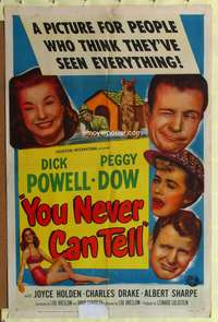 a988 YOU NEVER CAN TELL one-sheet movie poster '51 Dick Powell, Peggy Dow